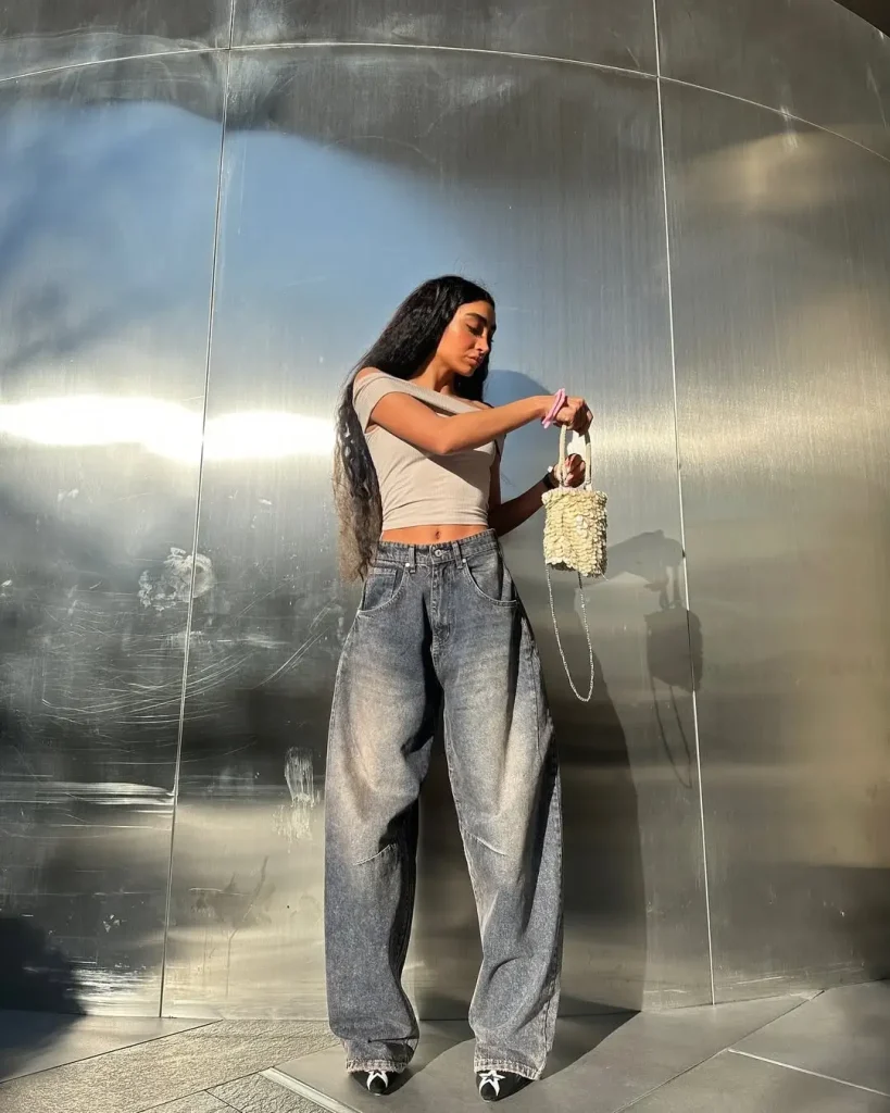 Cropped Halter + Balloon Jeans