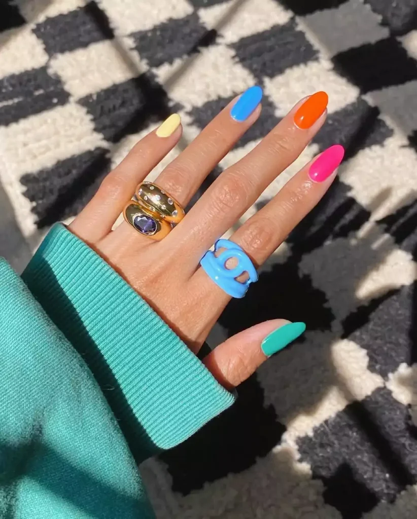 Glossier-Inspired Skittle Nails