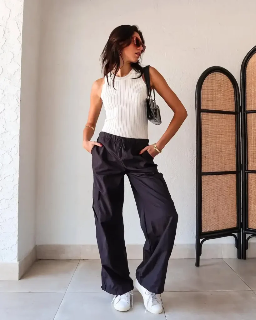 Knit Tank + Parachute Pants