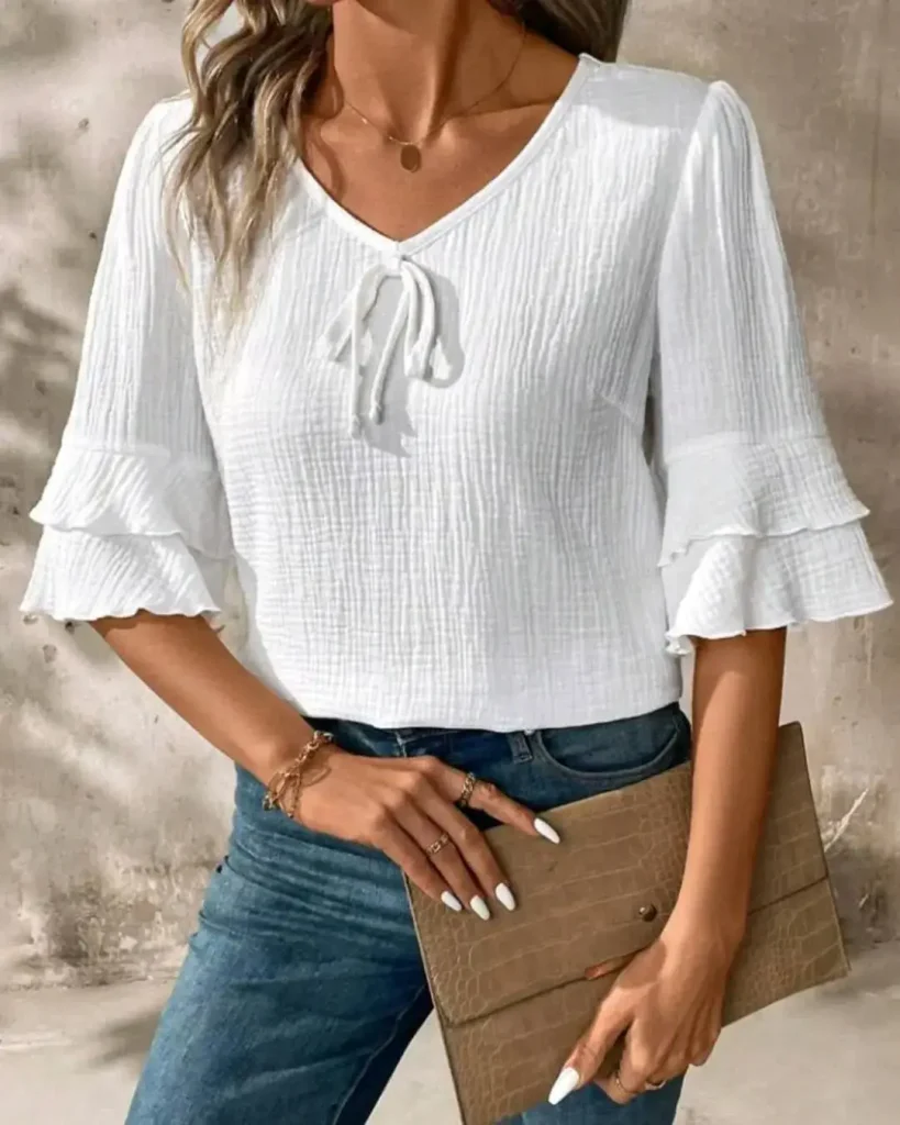 Ruffled Blouse + Linen Culottes