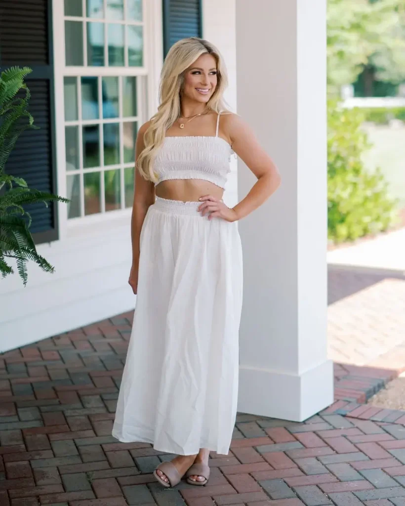 Smocked Crop Top + High-Waisted Paperbag Shorts