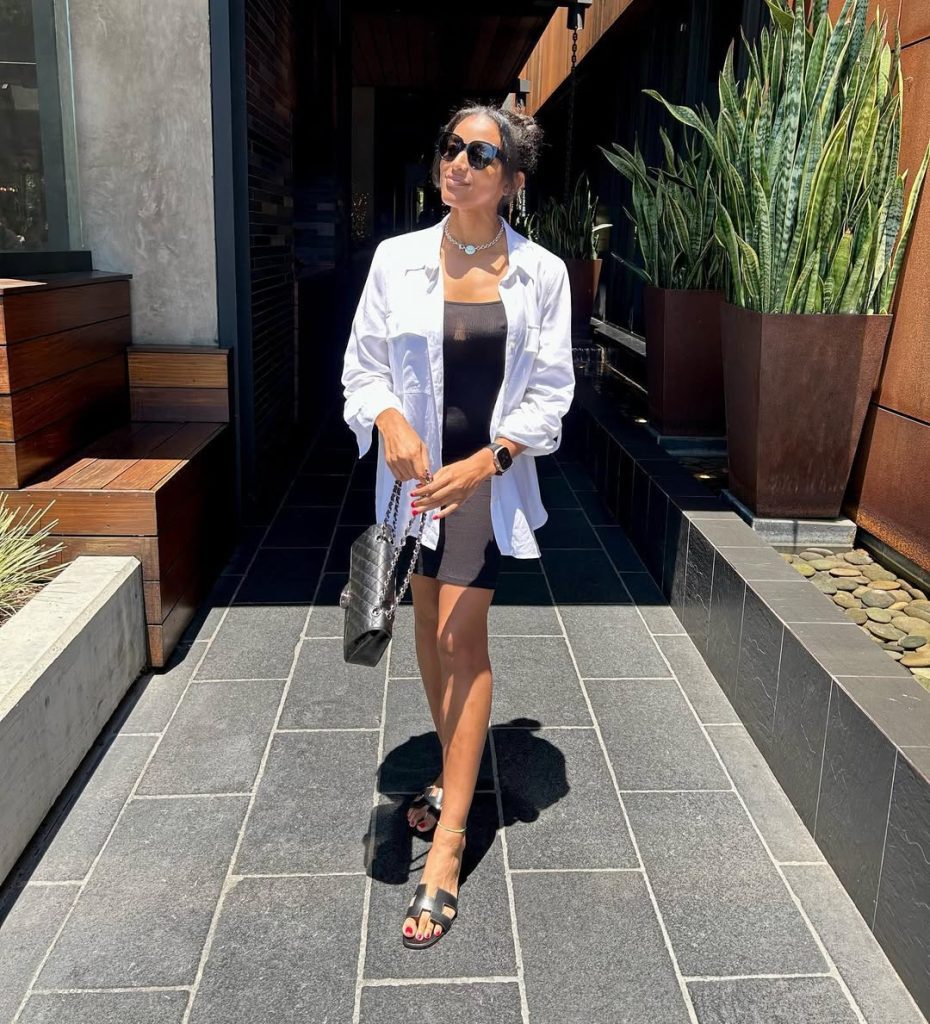 Button-Down Dress and Sandals