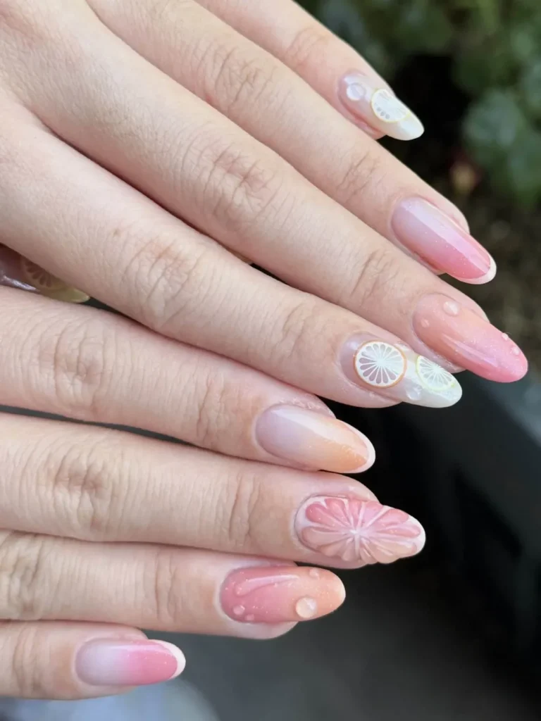 Citrus Fruits Nail Art