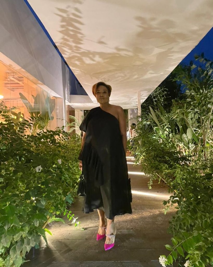 Classic Black Dress with a Pop of Color