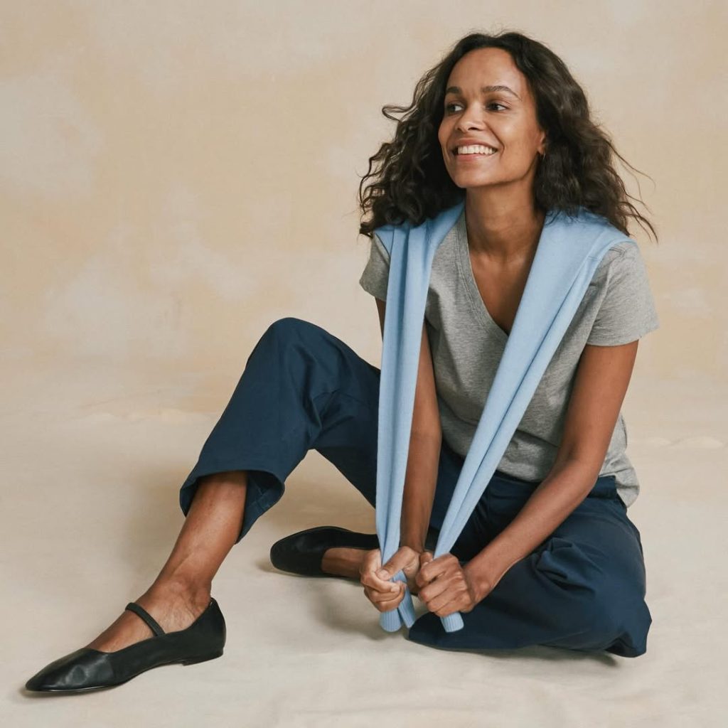 Cropped Cardigan + High-Waisted Chinos