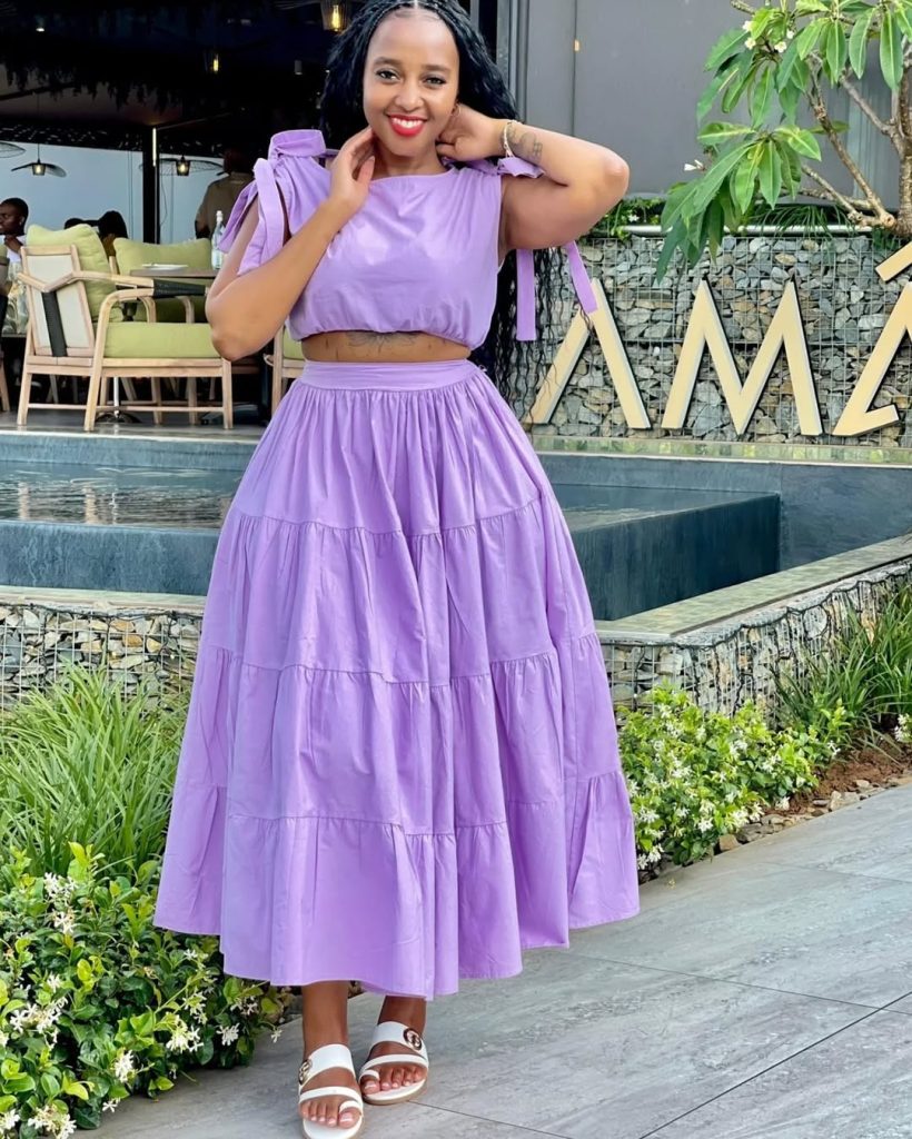 Cropped Top and High-Waisted Skirt