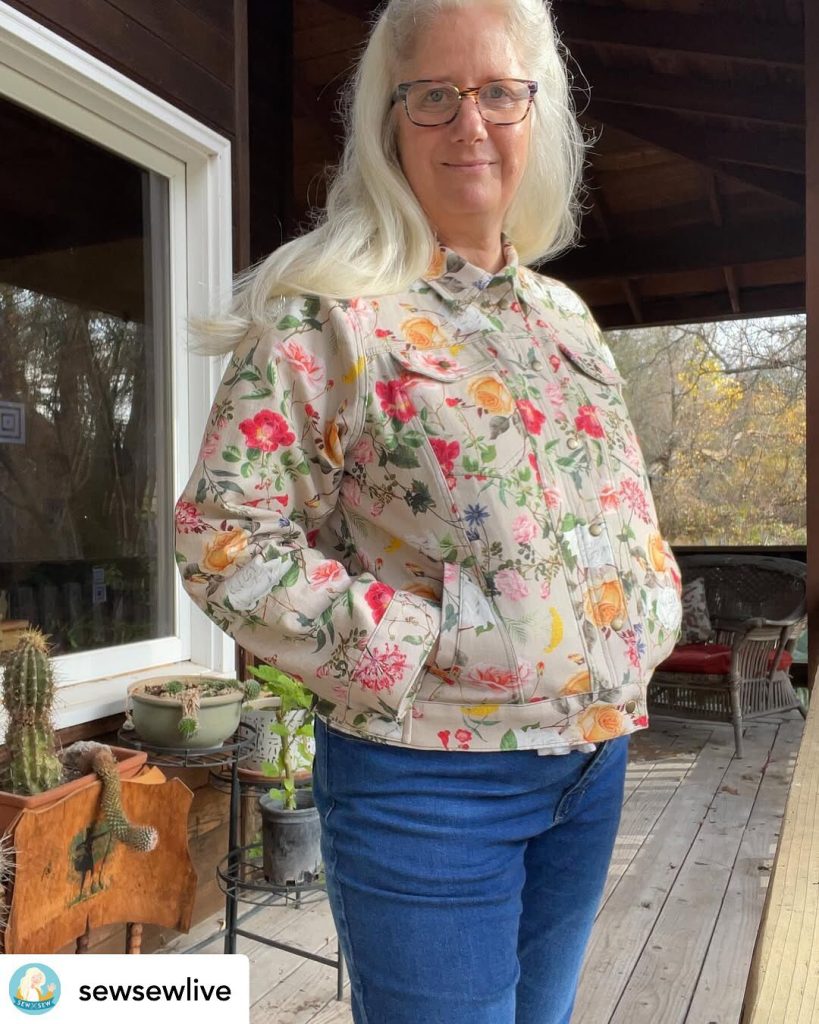 Fitted Denim Jacket with a Floral Dress