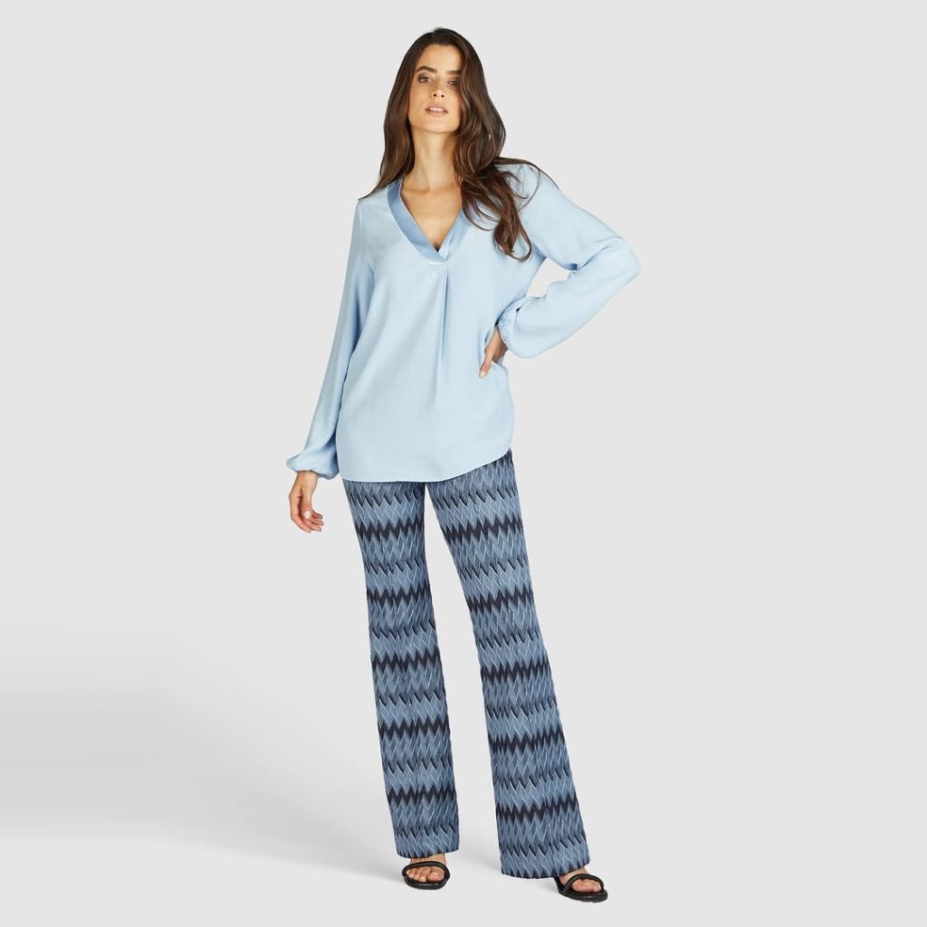 Flared Pants and Blouse