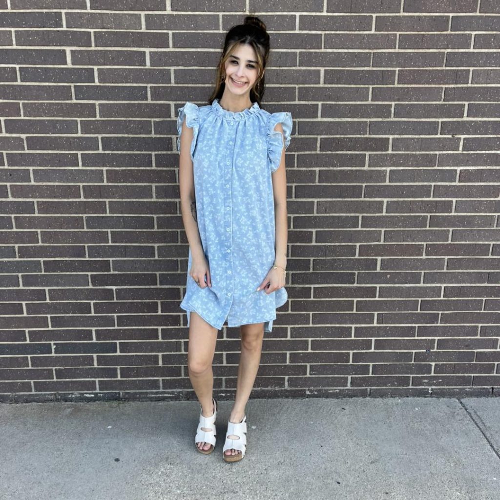 Floral Midi Dress with a Denim Jacket