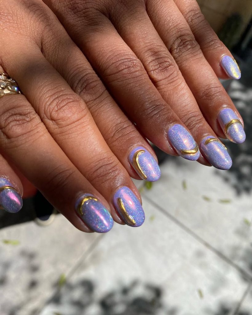 Iridescent Holographic Nails