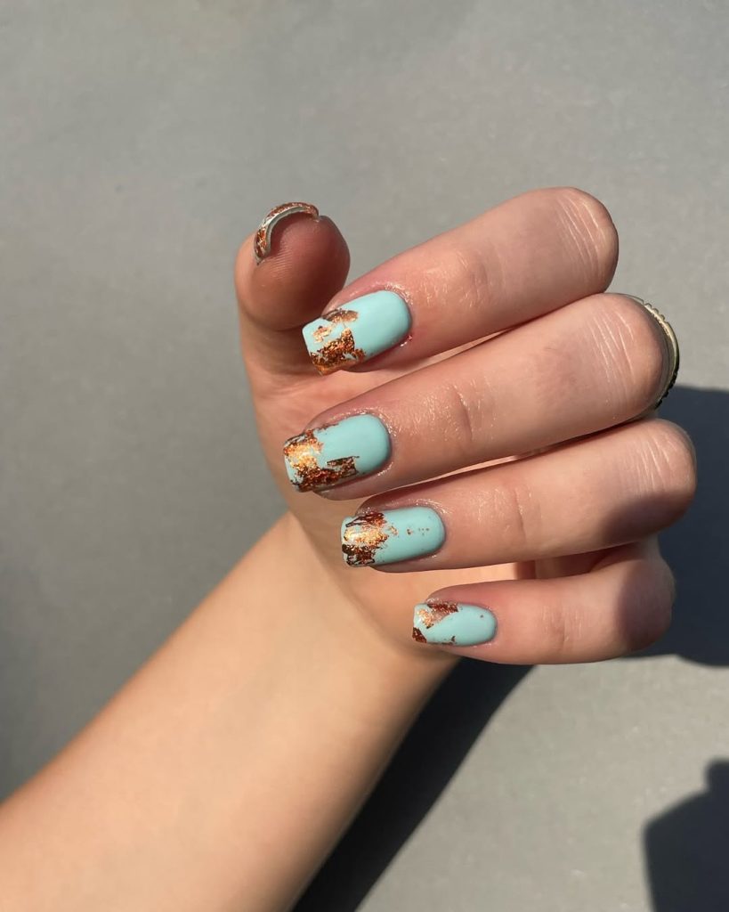 Mint Green and Gold Foil