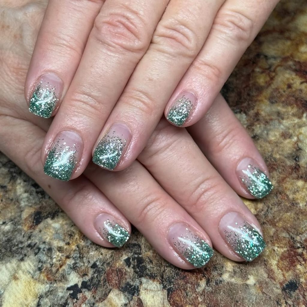 Mint Green and Silver Glitter