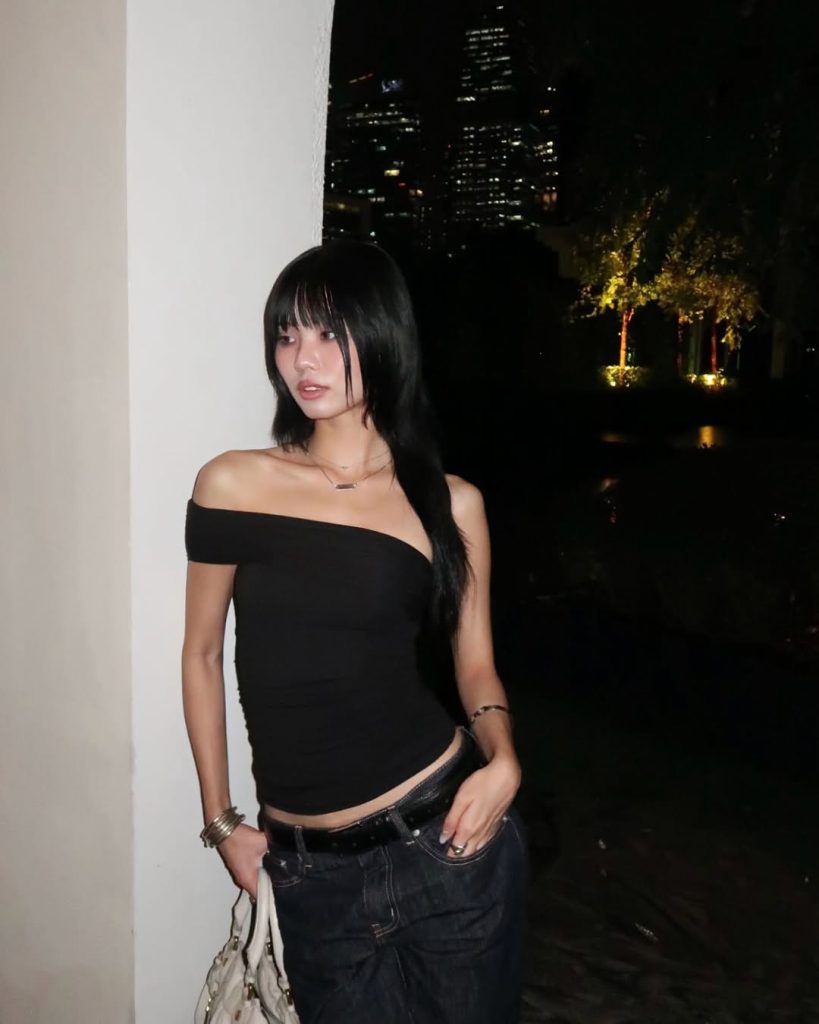 Off-Shoulder Top + Wide-Leg Jeans