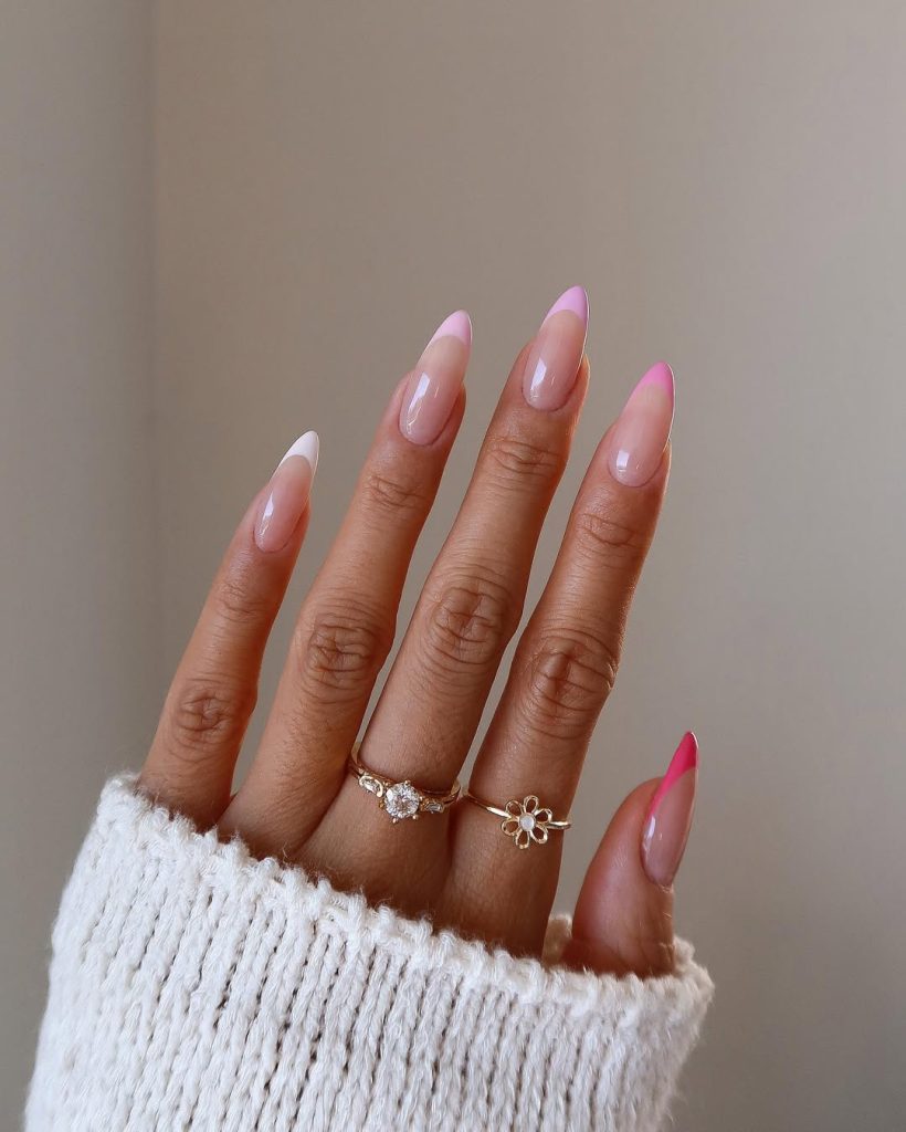 Pink Watercolour Nails