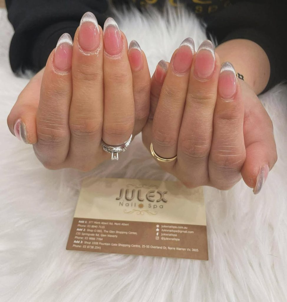 Pink and Silver Glitter Gradient