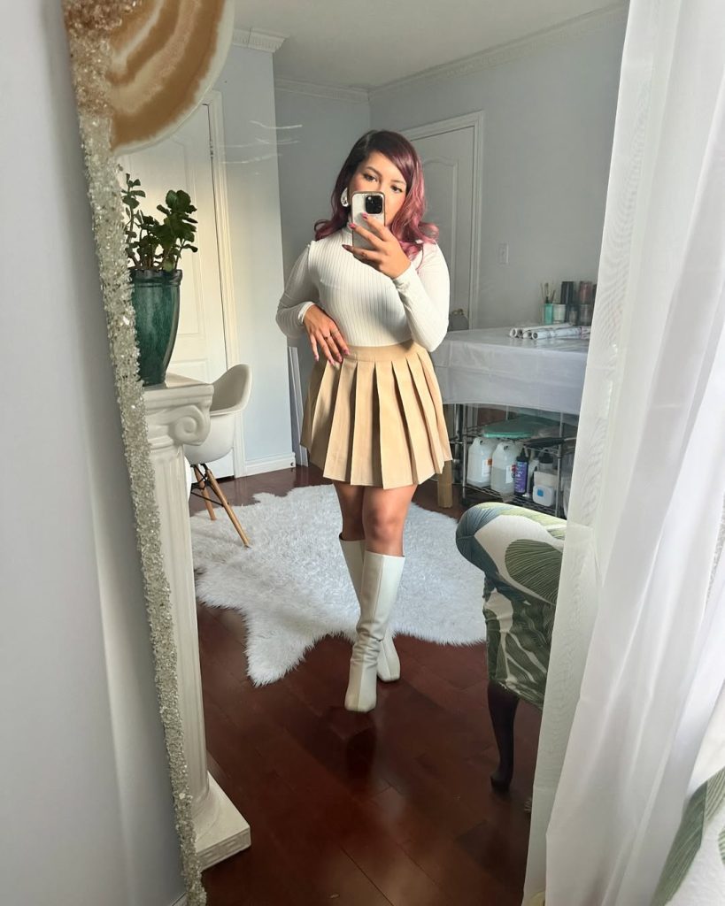 Pleated Skirt and Turtleneck