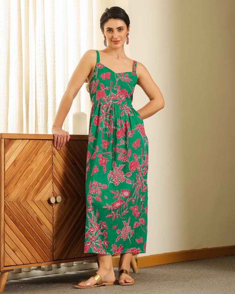 Soft Green Romper and Strappy Sandals