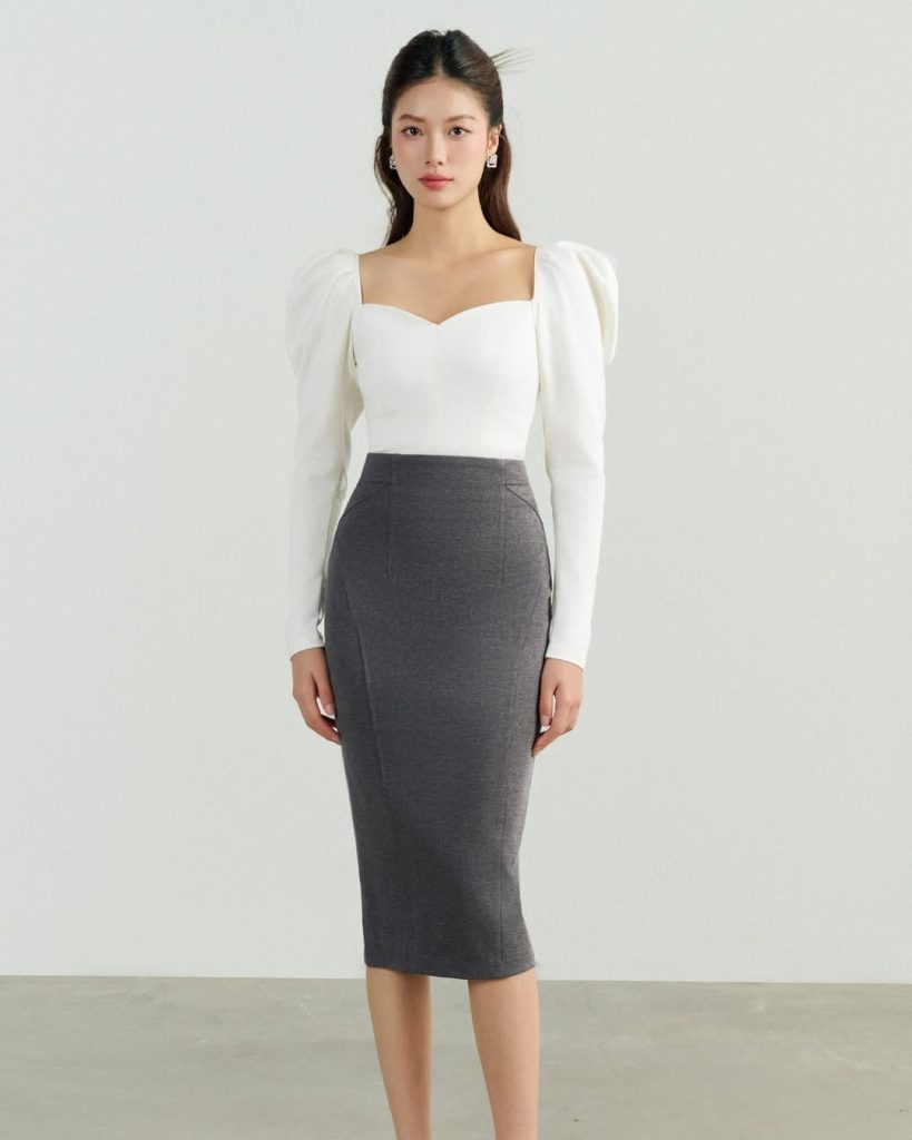 Tailored Shirt and Pencil Skirt