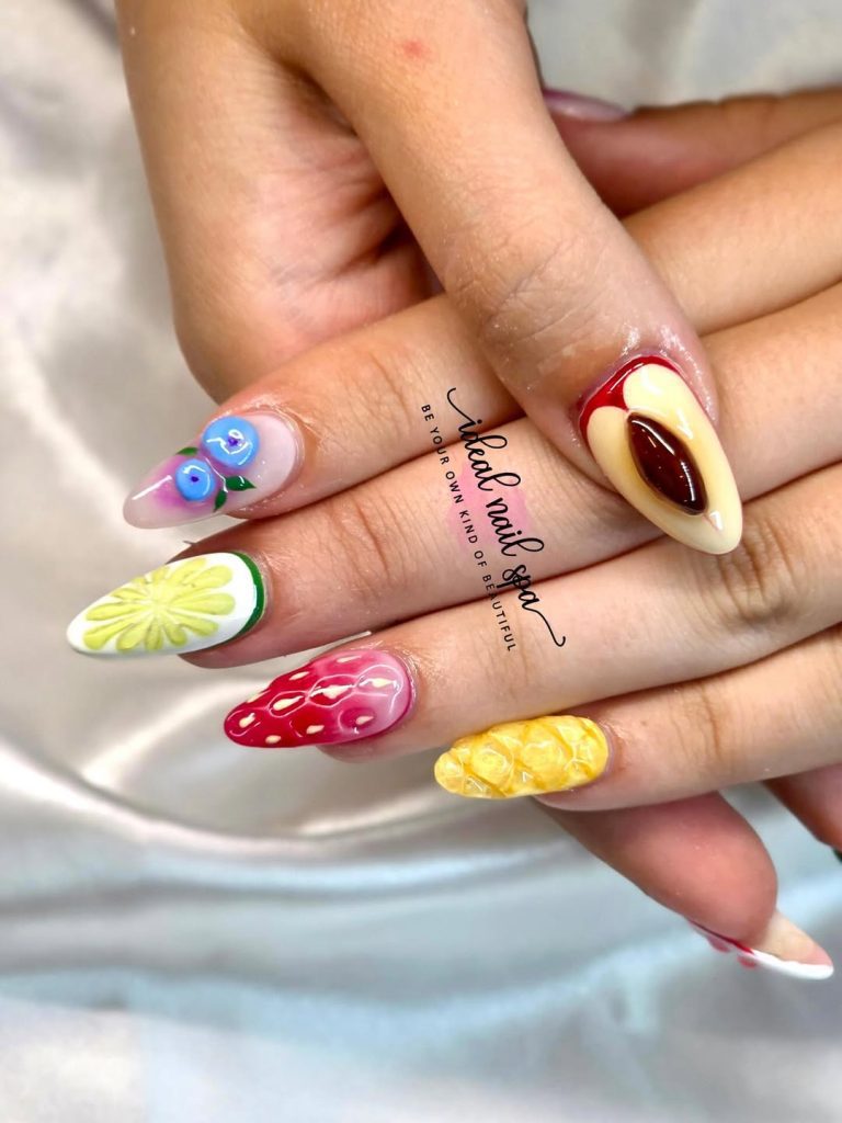 Tropical Fruit Nail Art